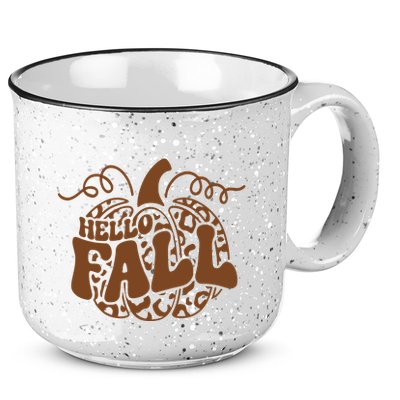 Hello Fall Vibes Leopard Pumpkin 15oz Campfire Ceramic Mug