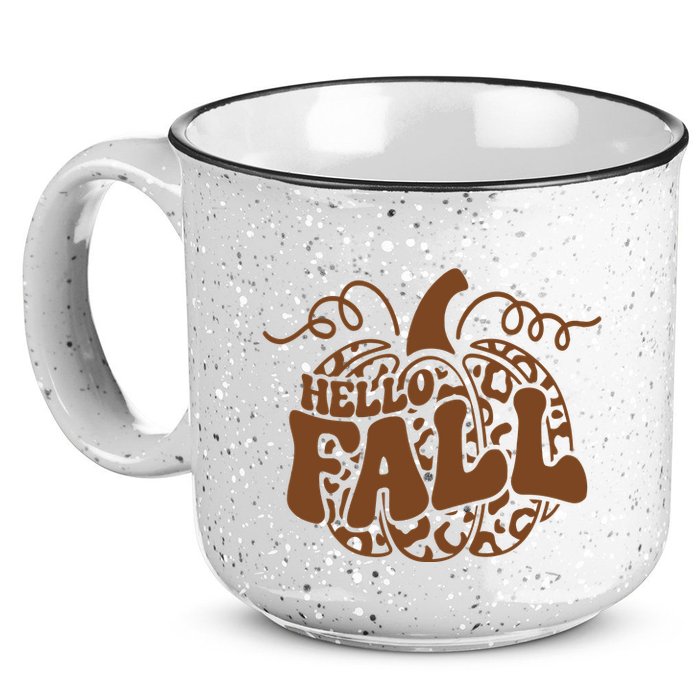 Hello Fall Vibes Leopard Pumpkin 15oz Campfire Ceramic Mug