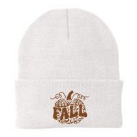 Hello Fall Vibes Leopard Pumpkin Beanie