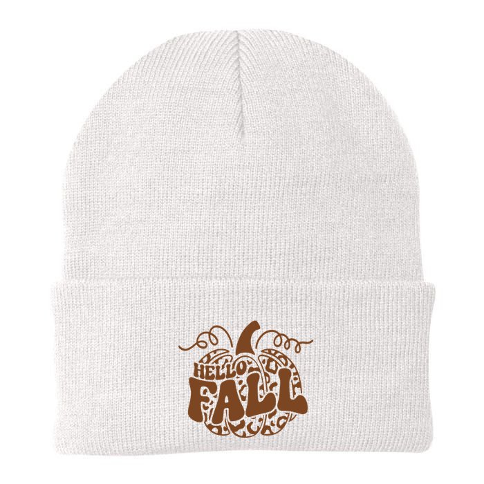 Hello Fall Vibes Leopard Pumpkin Beanie