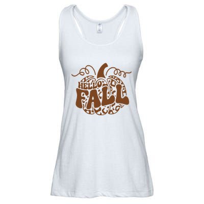 Hello Fall Vibes Leopard Pumpkin Ladies Essential Flowy Tank