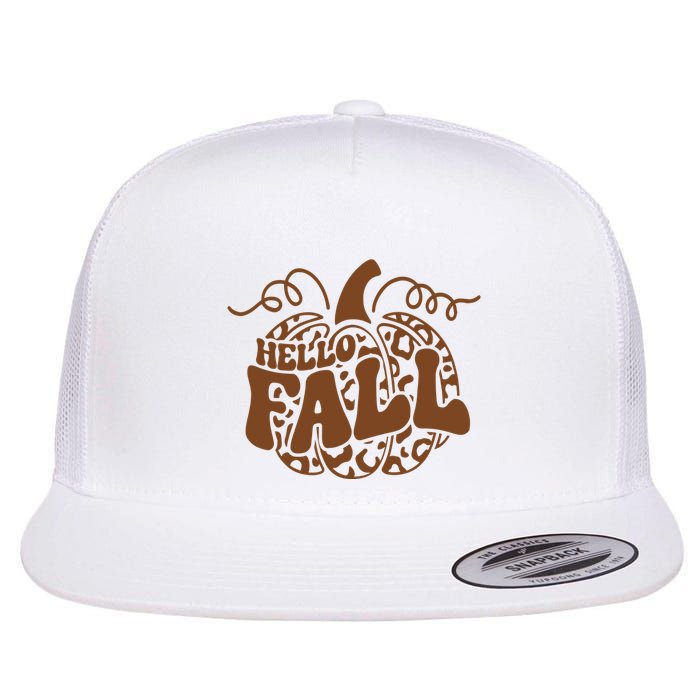 Hello Fall Vibes Leopard Pumpkin Flatbill Hat