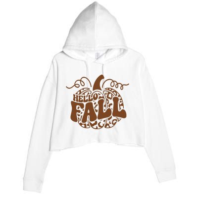 Hello Fall Vibes Leopard Pumpkin Crop Fleece Hoodie