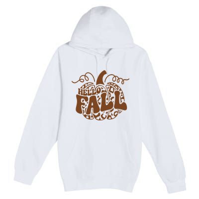 Hello Fall Vibes Leopard Pumpkin Premium Pullover Hoodie