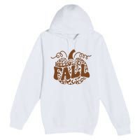 Hello Fall Vibes Leopard Pumpkin Premium Pullover Hoodie