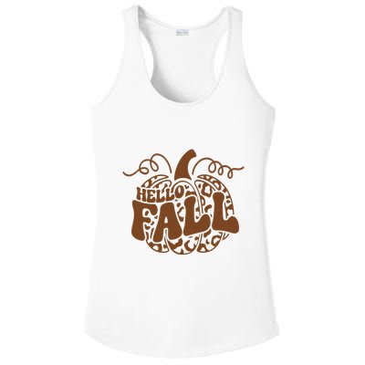Hello Fall Vibes Leopard Pumpkin Ladies PosiCharge Competitor Racerback Tank