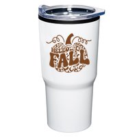 Hello Fall Vibes Leopard Pumpkin Tumbler