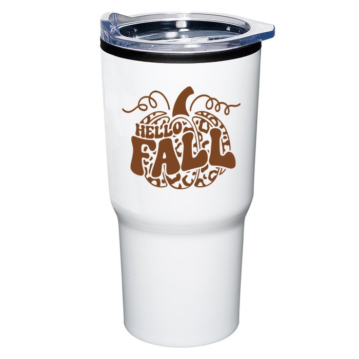 Hello Fall Vibes Leopard Pumpkin Tumbler