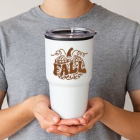 Hello Fall Vibes Leopard Pumpkin Tumbler