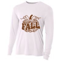 Hello Fall Vibes Leopard Pumpkin Cooling Performance Long Sleeve Crew