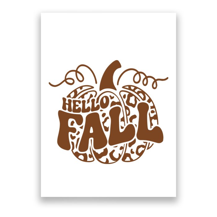 Hello Fall Vibes Leopard Pumpkin Poster