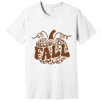 Hello Fall Vibes Leopard Pumpkin Premium T-Shirt