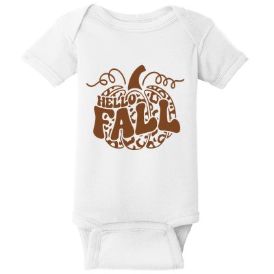 Hello Fall Vibes Leopard Pumpkin Baby Bodysuit