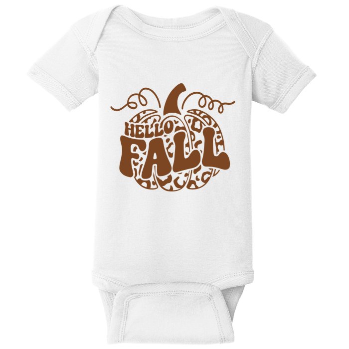 Hello Fall Vibes Leopard Pumpkin Baby Bodysuit