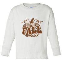 Hello Fall Vibes Leopard Pumpkin Toddler Long Sleeve Shirt