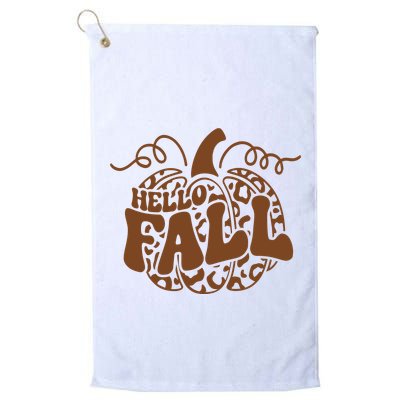 Hello Fall Vibes Leopard Pumpkin Golf Towel