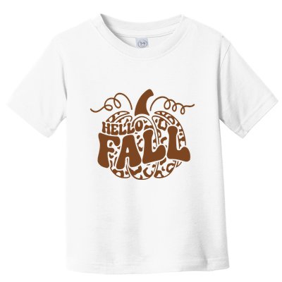 Hello Fall Vibes Leopard Pumpkin Toddler T-Shirt