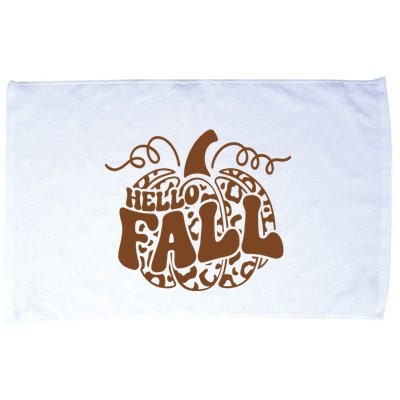 Hello Fall Vibes Leopard Pumpkin Microfiber Hand Towel