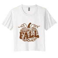 Hello Fall Vibes Leopard Pumpkin Crop Top