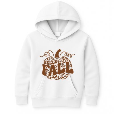Hello Fall Vibes Leopard Pumpkin Kids Hoodie