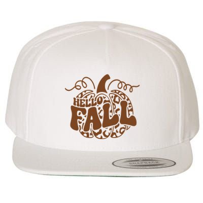Hello Fall Vibes Leopard Pumpkin Wool Snapback Cap