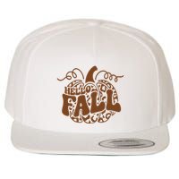 Hello Fall Vibes Leopard Pumpkin Wool Snapback Cap