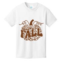 Hello Fall Vibes Leopard Pumpkin Kids T-Shirt