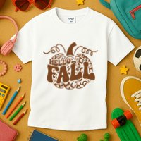 Hello Fall Vibes Leopard Pumpkin Kids T-Shirt