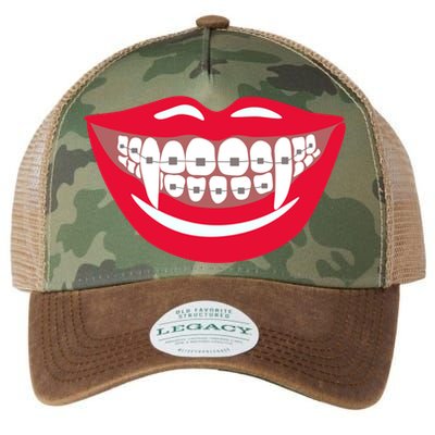 Halloween Funny Vampire Teeth Braces Orthodontist Dentist Cool Gift Legacy Tie Dye Trucker Hat