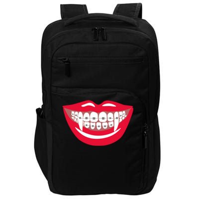 Halloween Funny Vampire Teeth Braces Orthodontist Dentist Cool Gift Impact Tech Backpack