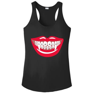 Halloween Funny Vampire Teeth Braces Orthodontist Dentist Cool Gift Ladies PosiCharge Competitor Racerback Tank