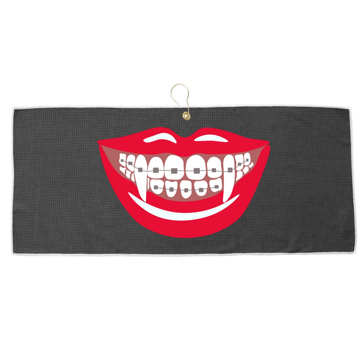 Halloween Funny Vampire Teeth Braces Orthodontist Dentist Cool Gift Large Microfiber Waffle Golf Towel