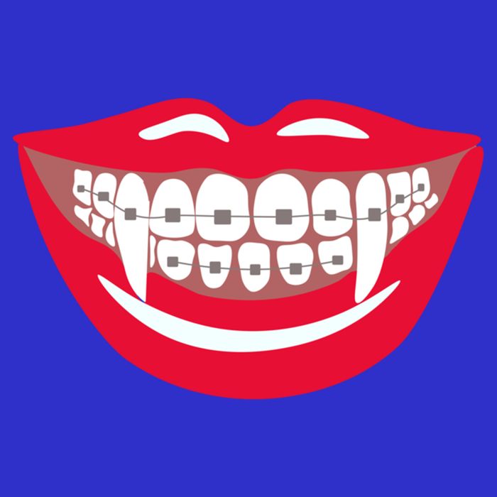 Halloween Funny Vampire Teeth Braces Orthodontist Dentist Cool Gift Long Sleeve Shirt