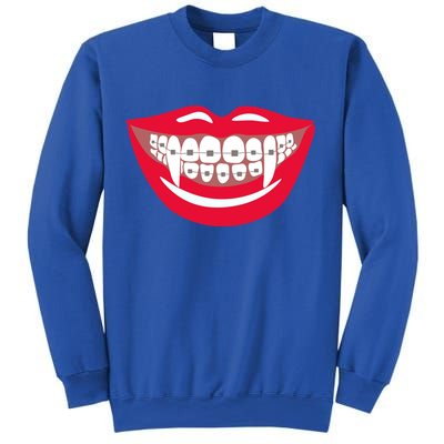 Halloween Funny Vampire Teeth Braces Orthodontist Dentist Cool Gift Sweatshirt
