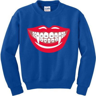 Halloween Funny Vampire Teeth Braces Orthodontist Dentist Cool Gift Kids Sweatshirt