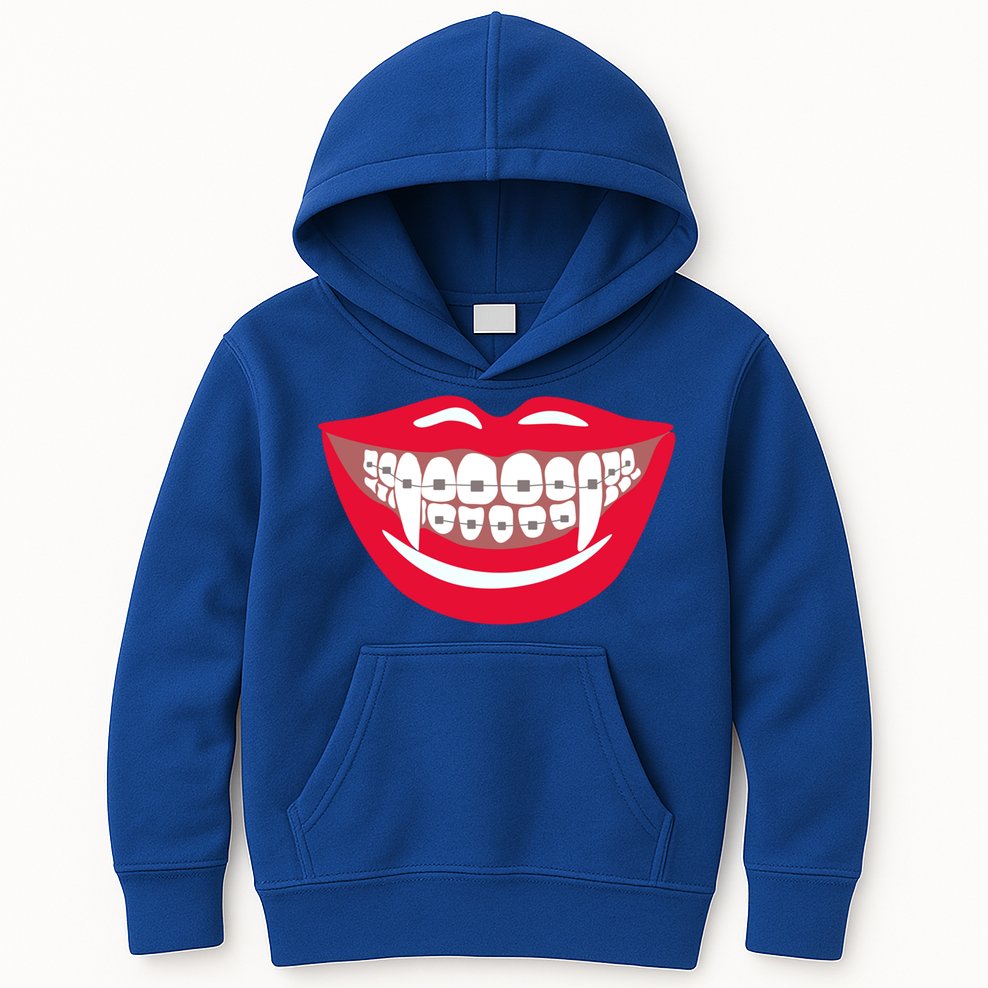 Halloween Funny Vampire Teeth Braces Orthodontist Dentist Cool Gift Kids Hoodie