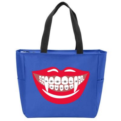 Halloween Funny Vampire Teeth Braces Orthodontist Dentist Cool Gift Zip Tote Bag