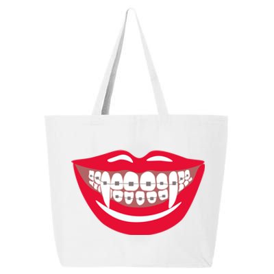 Halloween Funny Vampire Teeth Braces Orthodontist Dentist Cool Gift 25L Jumbo Tote