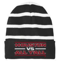 Houston Football Vs All Y’All Striped Beanie with Solid Band