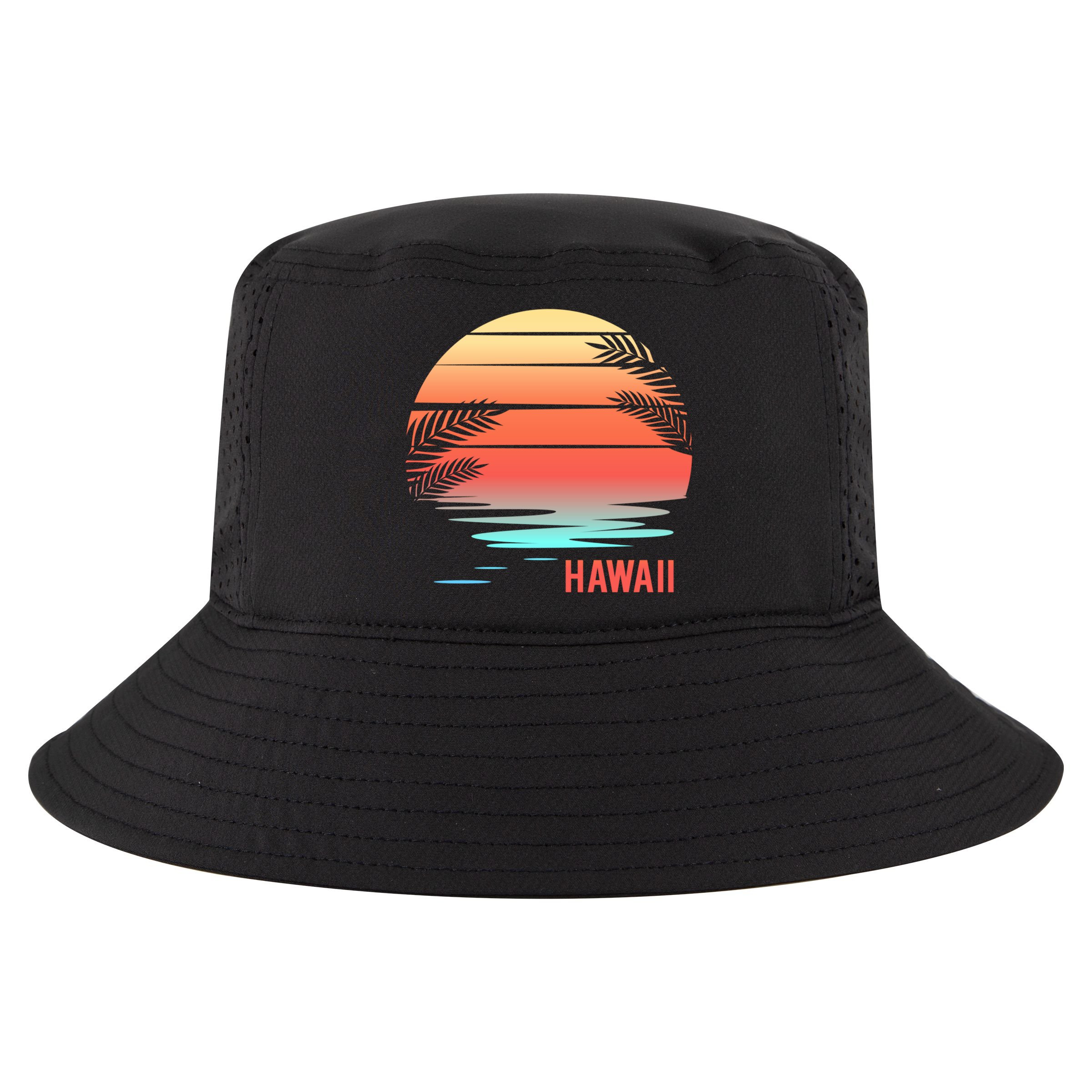 Hawaii Family Vacation Sunset Illustration Gift Cool Comfort Performance Bucket Hat