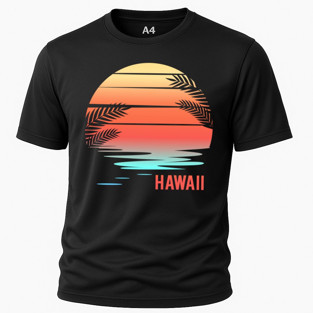 Hawaii Family Vacation Sunset Illustration Gift Cooling Performance Crew T-Shirt