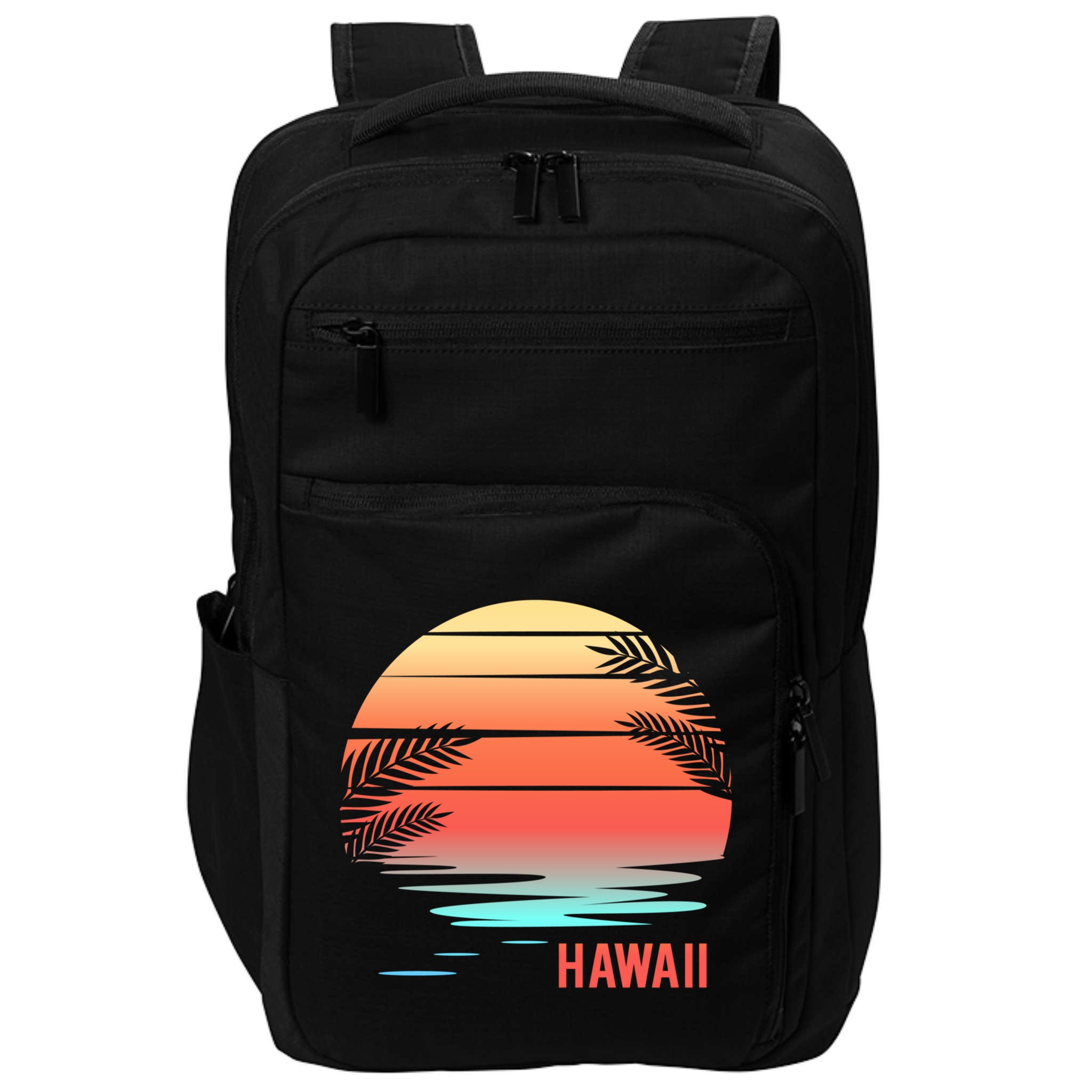 Hawaii Family Vacation Sunset Illustration Gift Impact Tech Backpack
