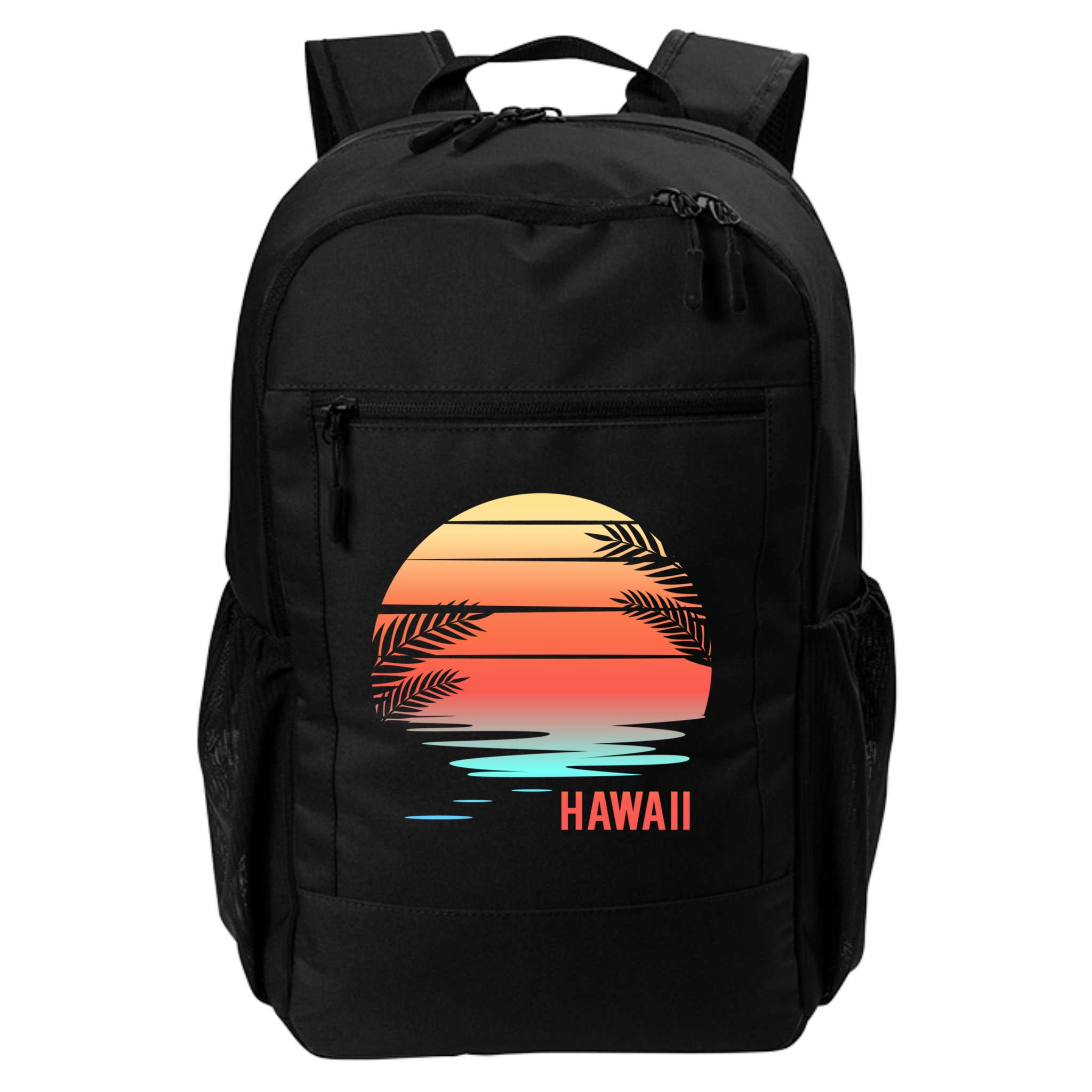 Hawaii Family Vacation Sunset Illustration Gift Backpack
