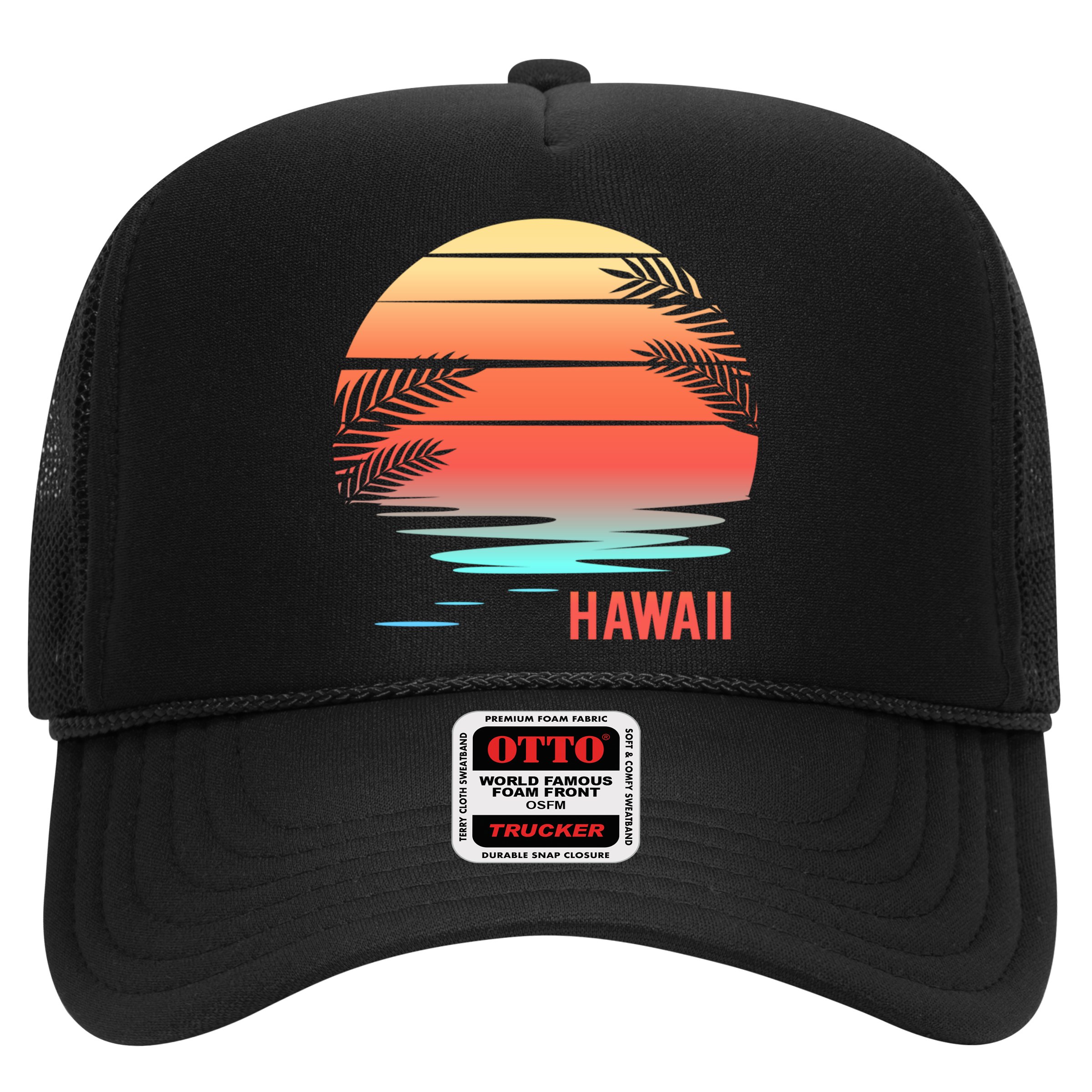 Hawaii Family Vacation Sunset Illustration Gift Hat