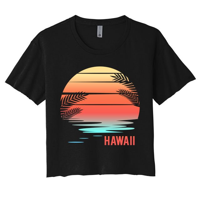 Hawaii Family Vacation Sunset Illustration Gift Crop Top