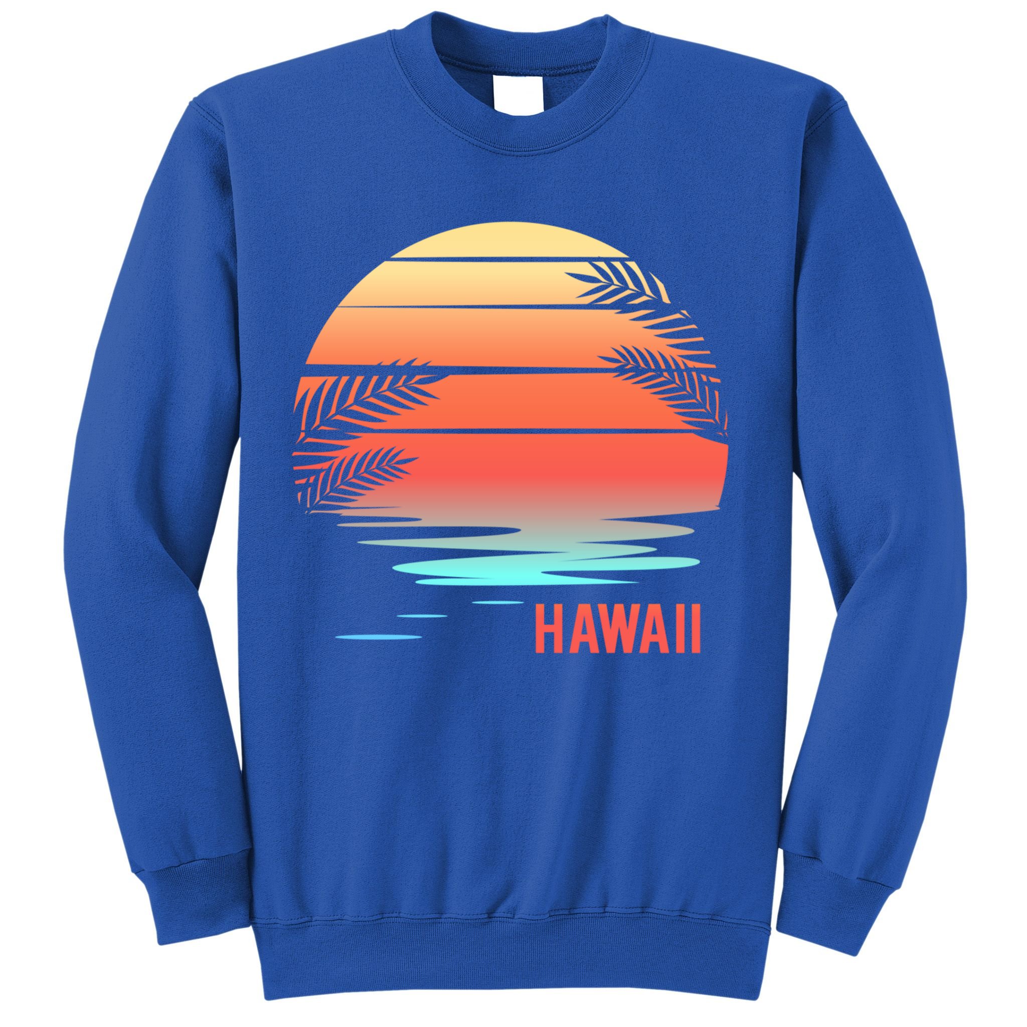 Hawaii Family Vacation Sunset Illustration Gift Sweatshirt