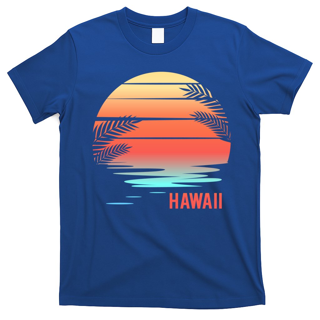 Hawaii Family Vacation Sunset Illustration Gift T-Shirt