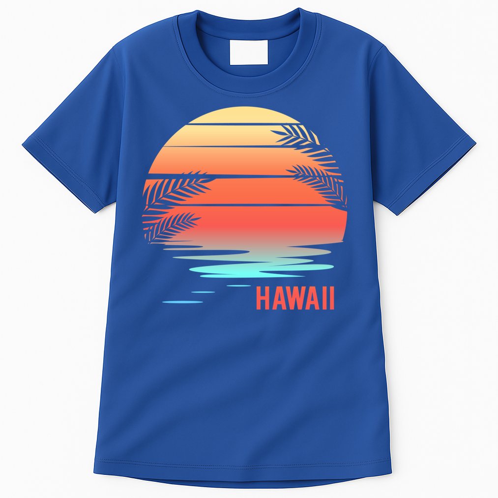 Hawaii Family Vacation Sunset Illustration Gift Tall T-Shirt