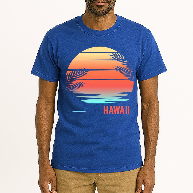 Hawaii Family Vacation Sunset Illustration Gift Tall T-Shirt