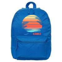 Hawaii Family Vacation Sunset Illustration Gift 16 in Basic Backpack